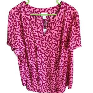 Liz Claiborne New with tags size 1X rose leaf pink retail $44